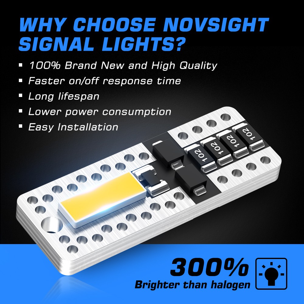 2x T10/194/168 White LED License Plate Interior Light Bulbs Super Bright 6500K