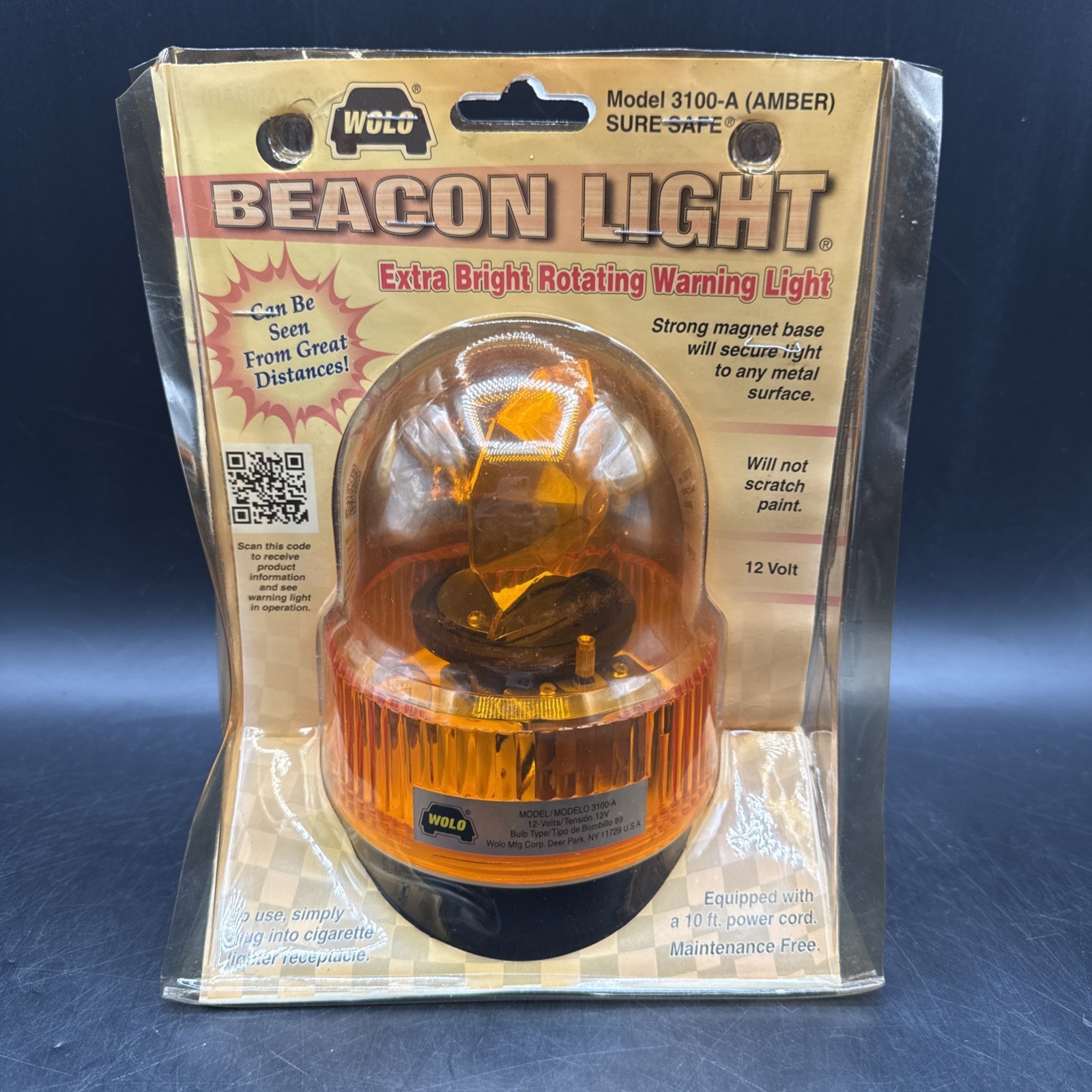 Wolo 3100-A Model 3100-A Beacon Light Amber Lens 12-Volt Magnet Mount