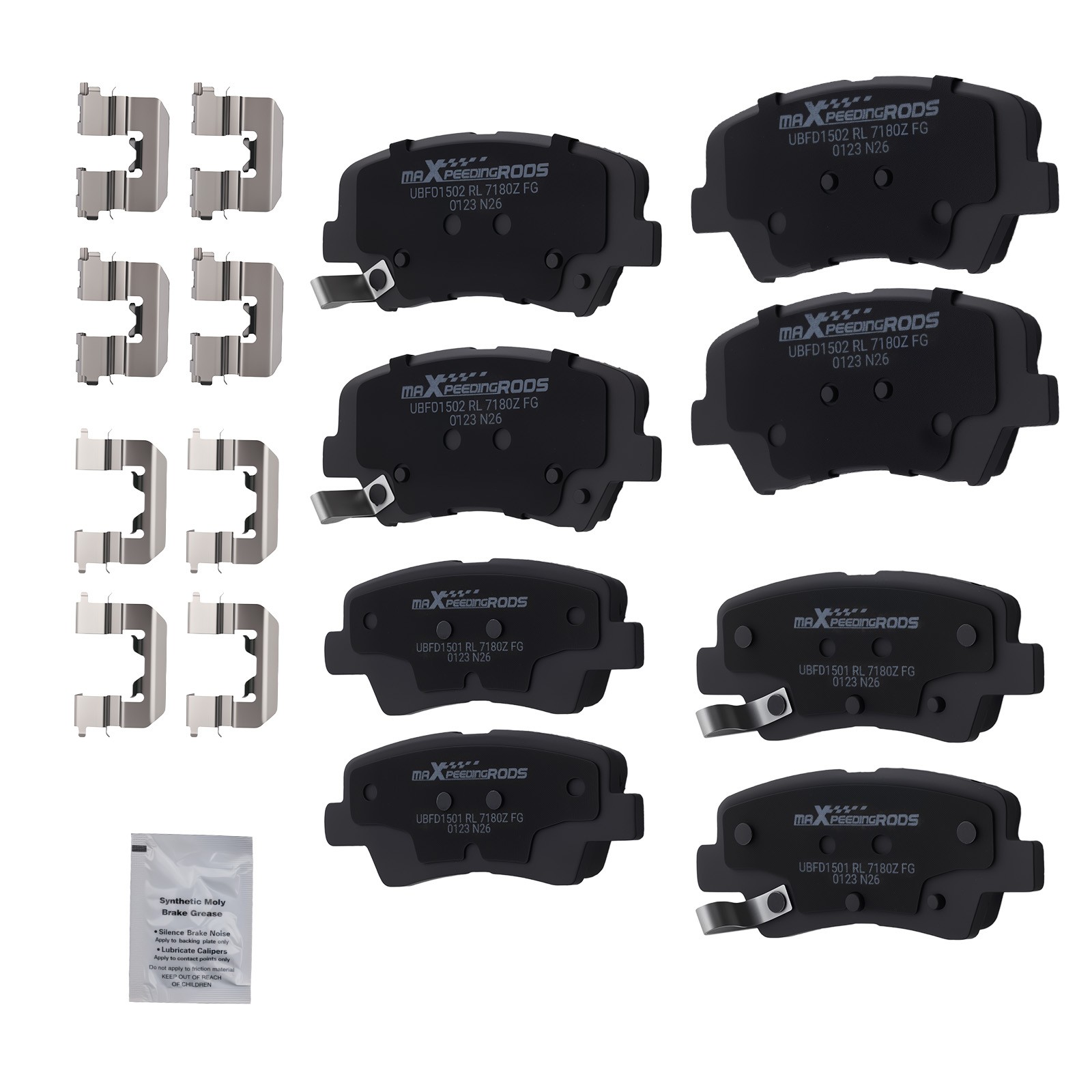 Front&Rear Ceramic Brake Pads Kit for Kia Forte5/Forte/Forte Koup 2014-2016