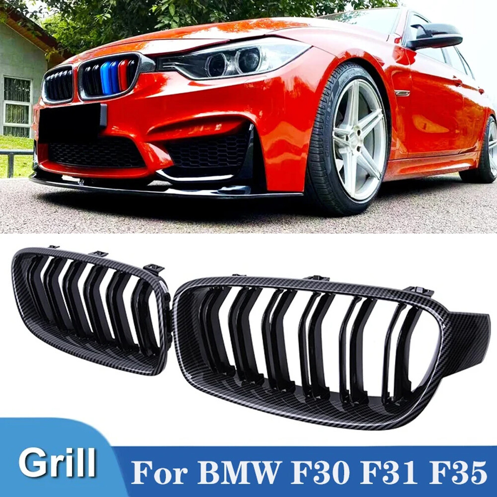 For BMW F30 F31 F35 320i 328i 330i 340i 2012-18 Carbon Look Front Kidney Grille