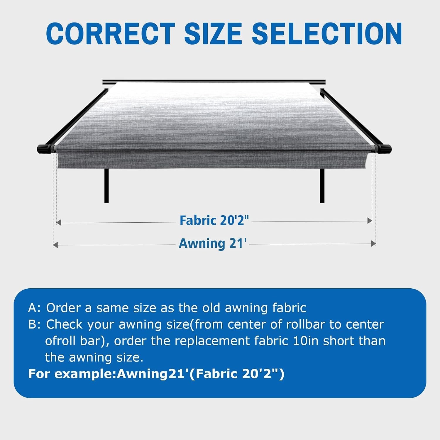 9’2″ Universal RV Awning Fabric – Heavy Duty Vinyl with UV Protection