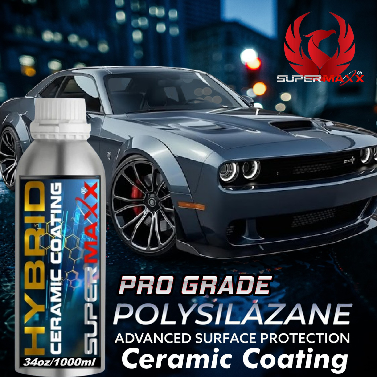 HYBRID CERAMIC CAR COATING “PRO GRADE TRICURE POLYSILAZANE ‘HIGH GLOSS’ – “KIT”
