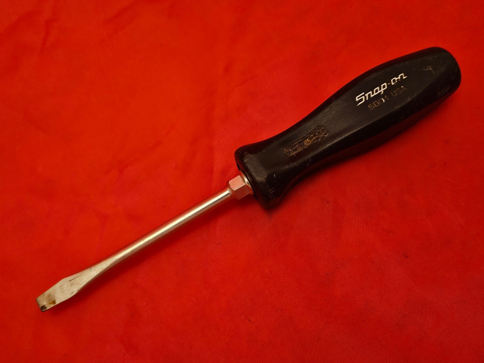 Snap-on SDD4 1/4″ Flat Slotted Head Screwdriver Black Hard Handle USA S5
