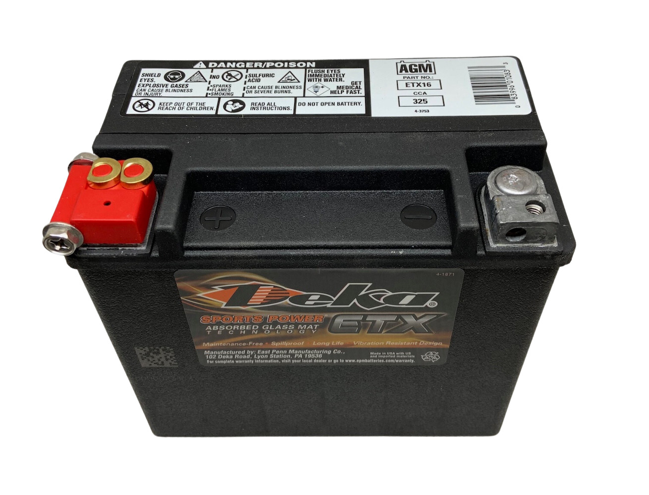 Deka Sports Power ETX16 Battery – OEM