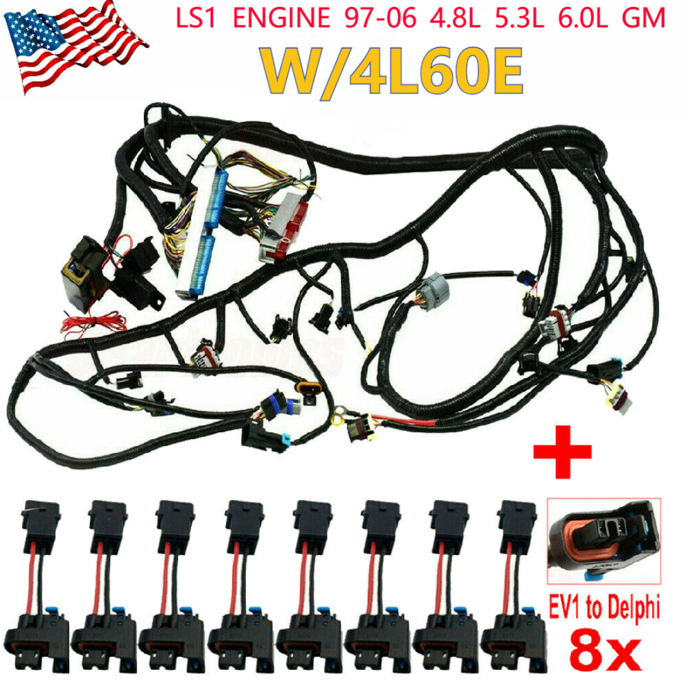 LS1 4L60E Stand Alone Harness For LS SWAP 4.8 5.3 6.0 97-06 Drive by Cable DBC