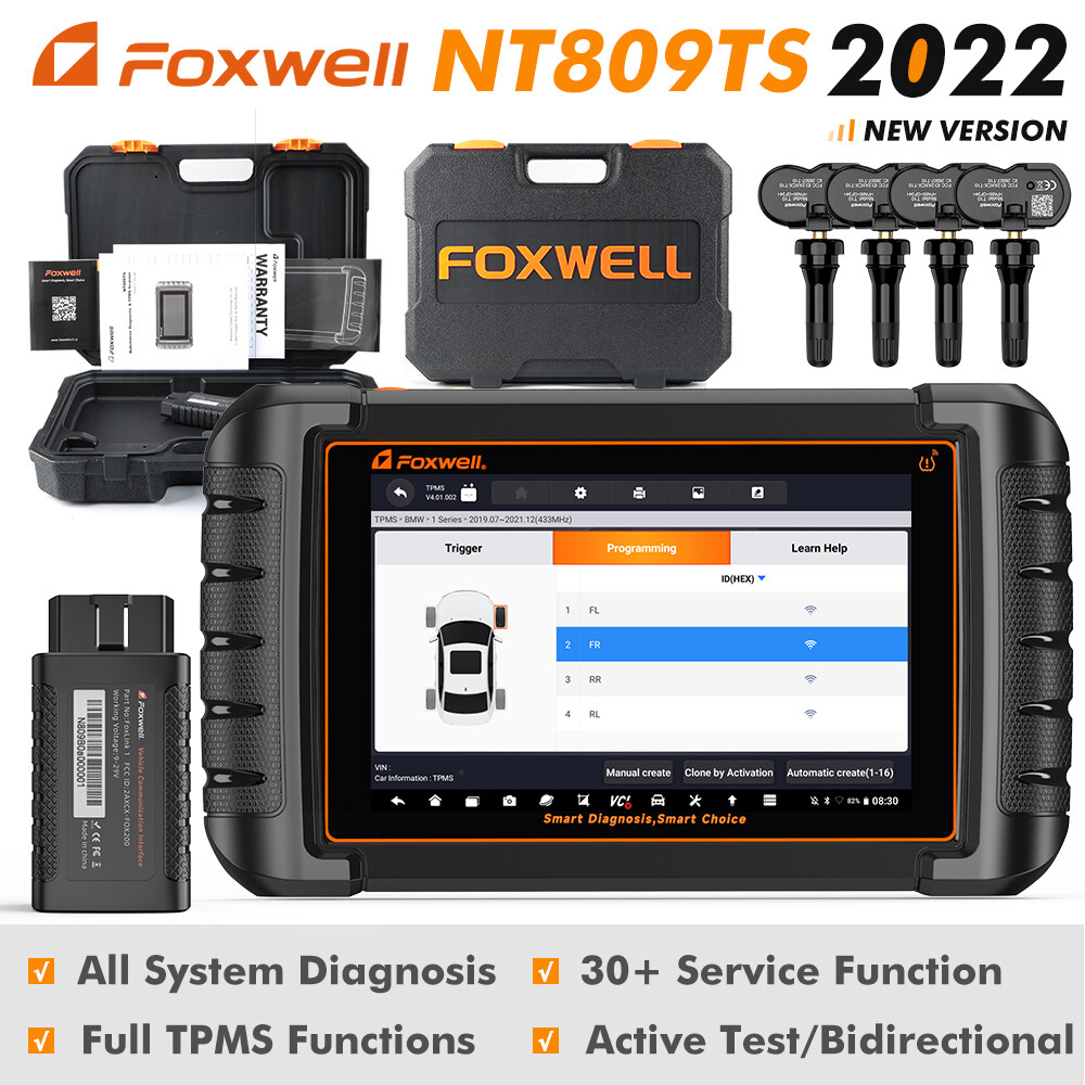 Foxwell NT809 TS Auto Diagnostic TPMS & Bidirectional Tool Programming Scanner