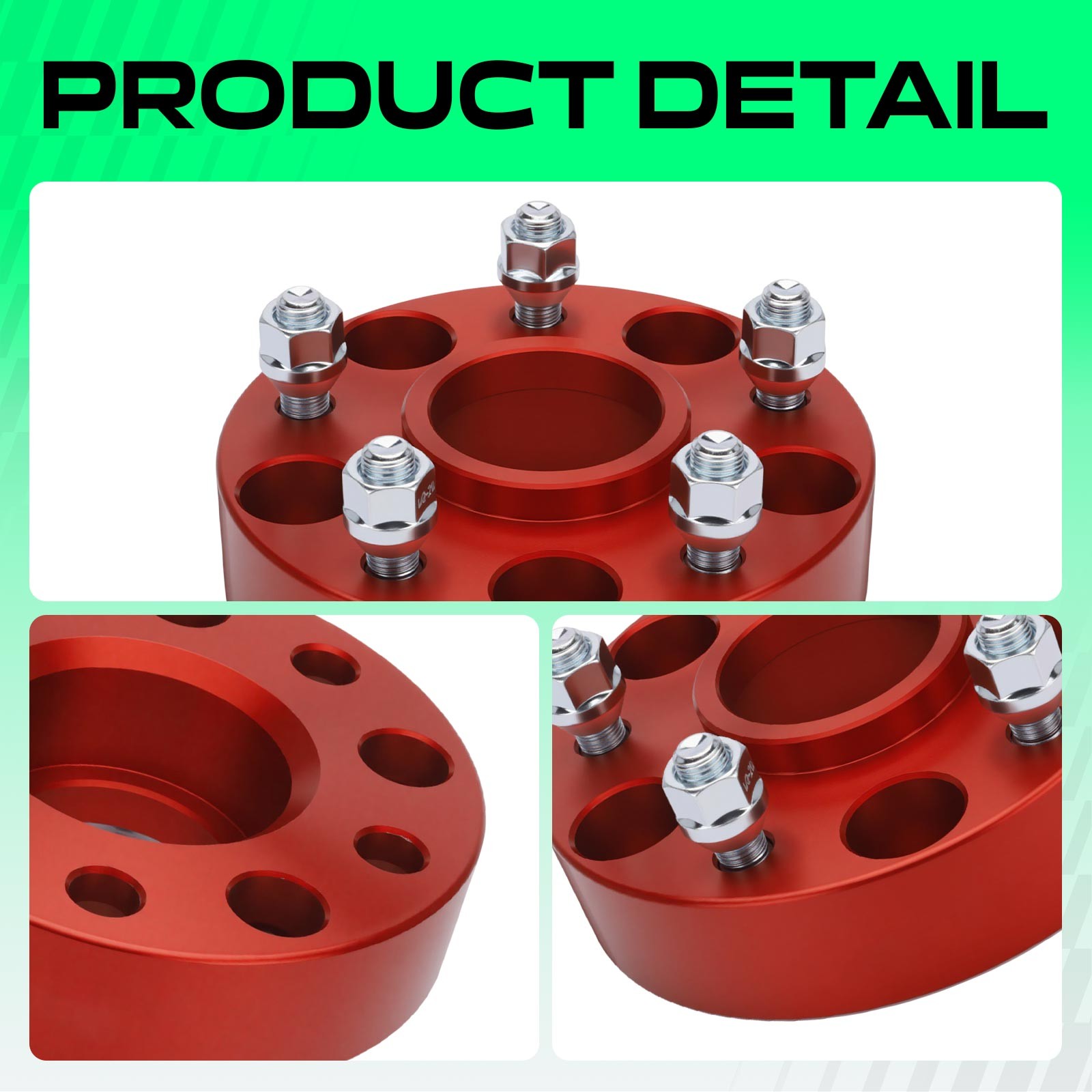 4Pcs 5×5″ to 5×5″ Wheel Spacers M1/2″x20 Studs 71.5mm 1.5″ for Jeep Commander XK