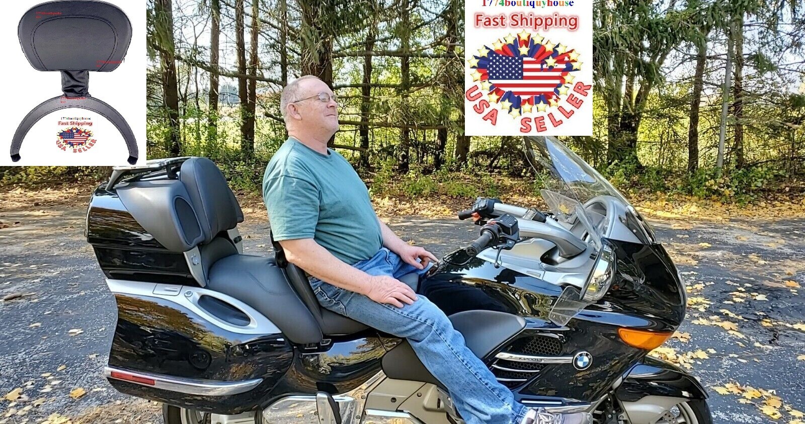 NEW Adjustable Height Folding UP DOWN Driver Rider Backrest 4 BMW K1200LT K1200