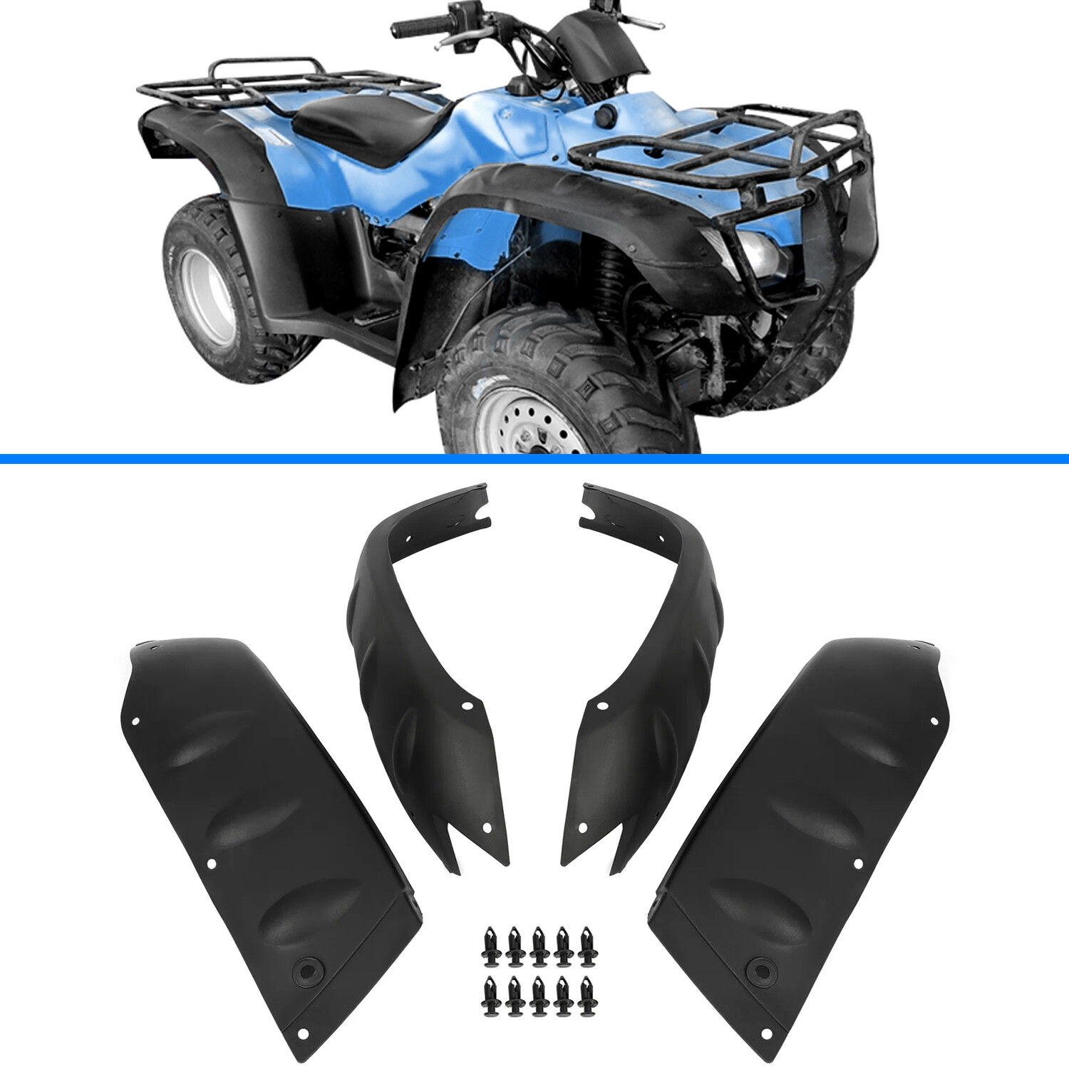 Mud Guards For TRX350 04-06 TRX400 04-07 Rancher Honda Fender Flares Flaps Kit