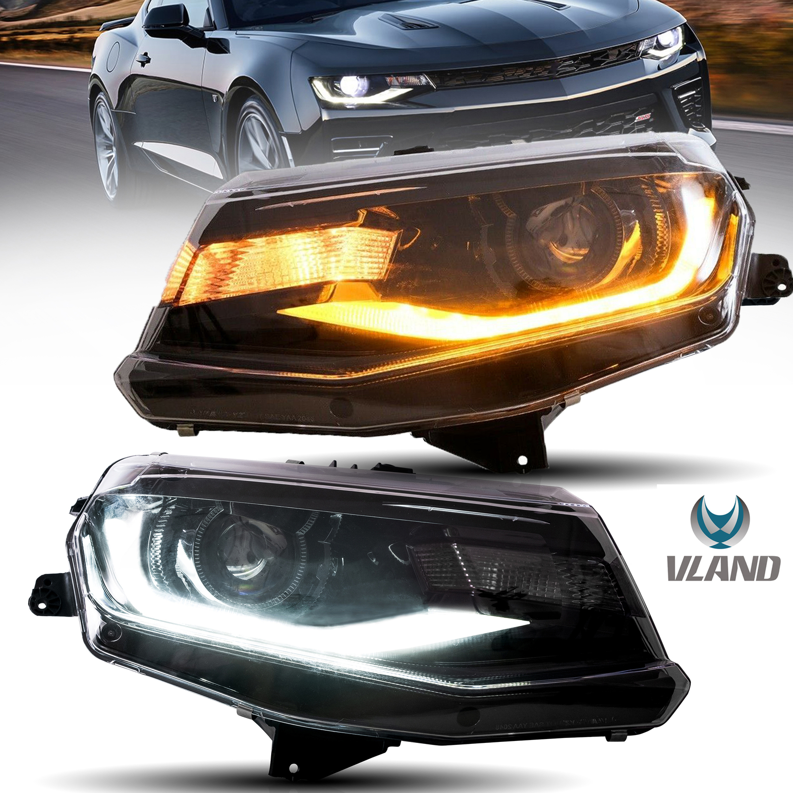 LED Sequential Headlights for Chevrolet Chevy Camaro 2016-2018 LT SS RS ZL LS