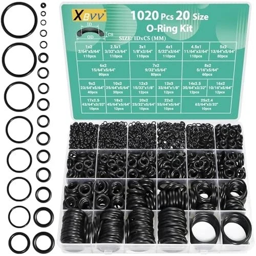 1020 Pcs O Ring Kit 20 Size Nitrile Rubber O Ring Assortment Set for Car Auto…