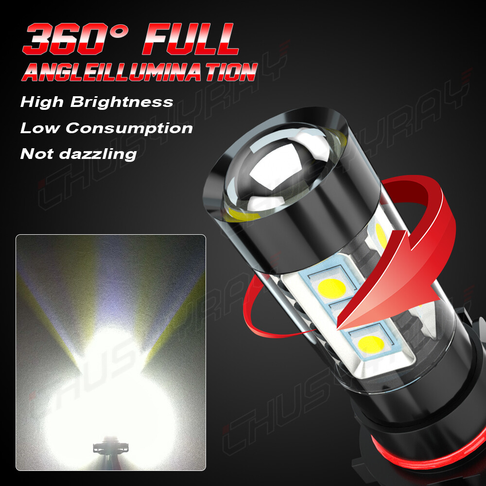 2Pc WHITE High Power LED Daytime Running Light Bulbs For Jeep Compass 2017-2019