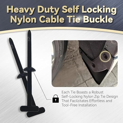Nylon Self-Locking Cable Tie Kit Heavy Duty Buckle Holder Wires Cables Repairs