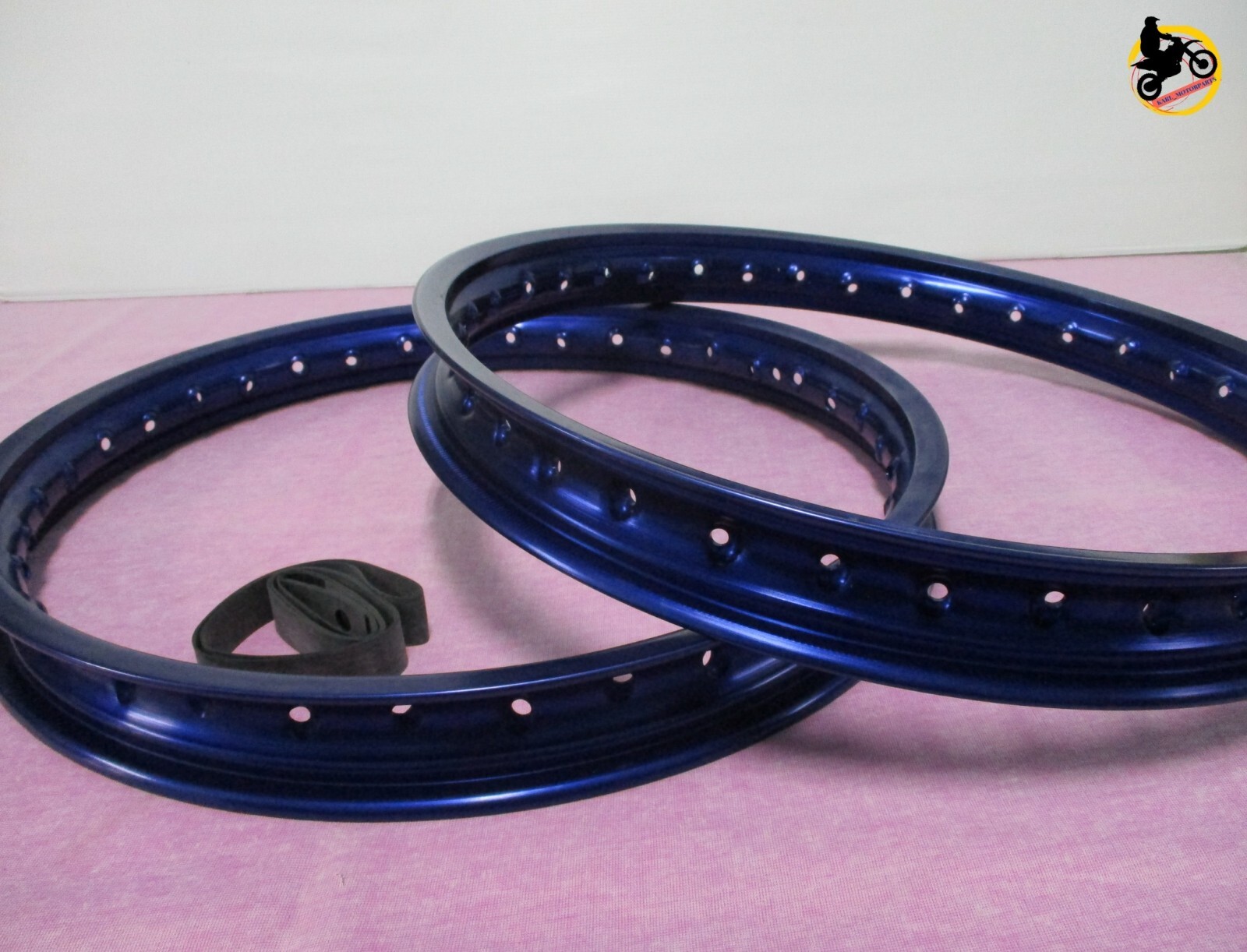 FIT YAMAHA YZ100 76-83 YZ125 74-80 ALU BLUE F+ R WHEEL RIM SET *nan3822*