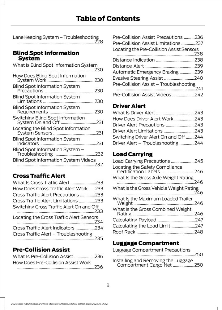 2024 Ford Edge Owners Manual User Guide