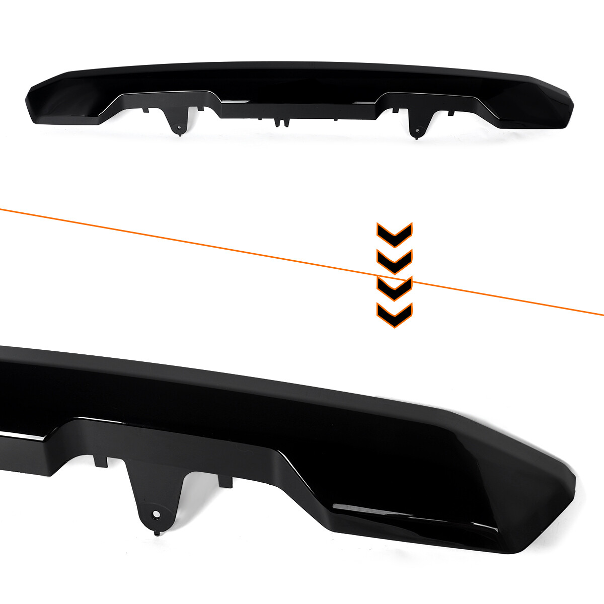 Gloss Black Front Upper Hood Molding Trim For GMC Sierra 2500 3500 HD 2020-2023