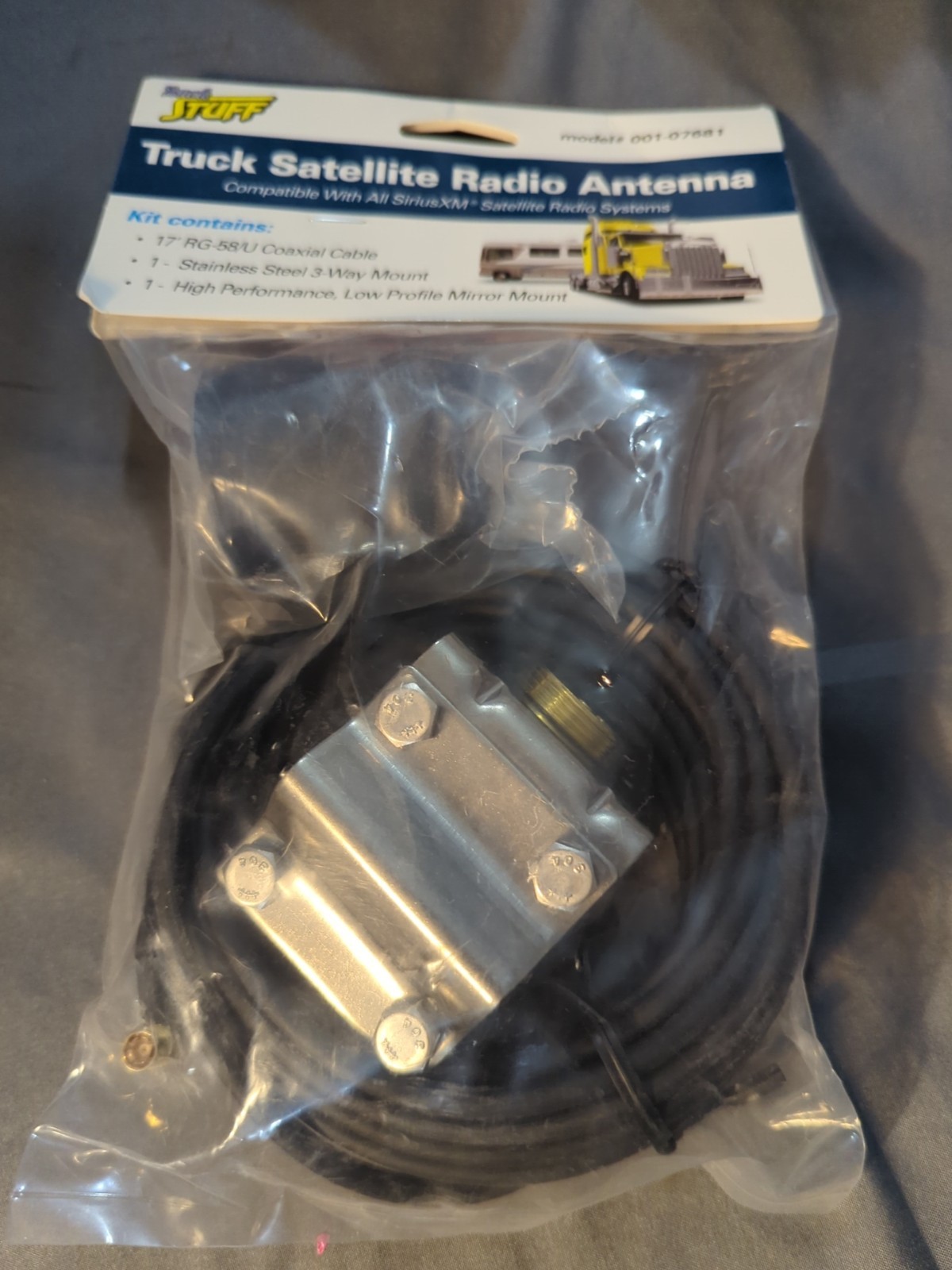 Semi Truck Dump RV Satellite Radio Antenna Kit RG-58 cable SiriusXm