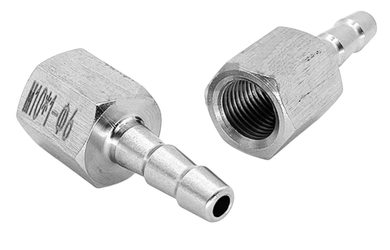 BSP G 1/2″ FEMALE to BARB OD 6mm / 0.24″ Stainless Tail Adaptor Hose Connector