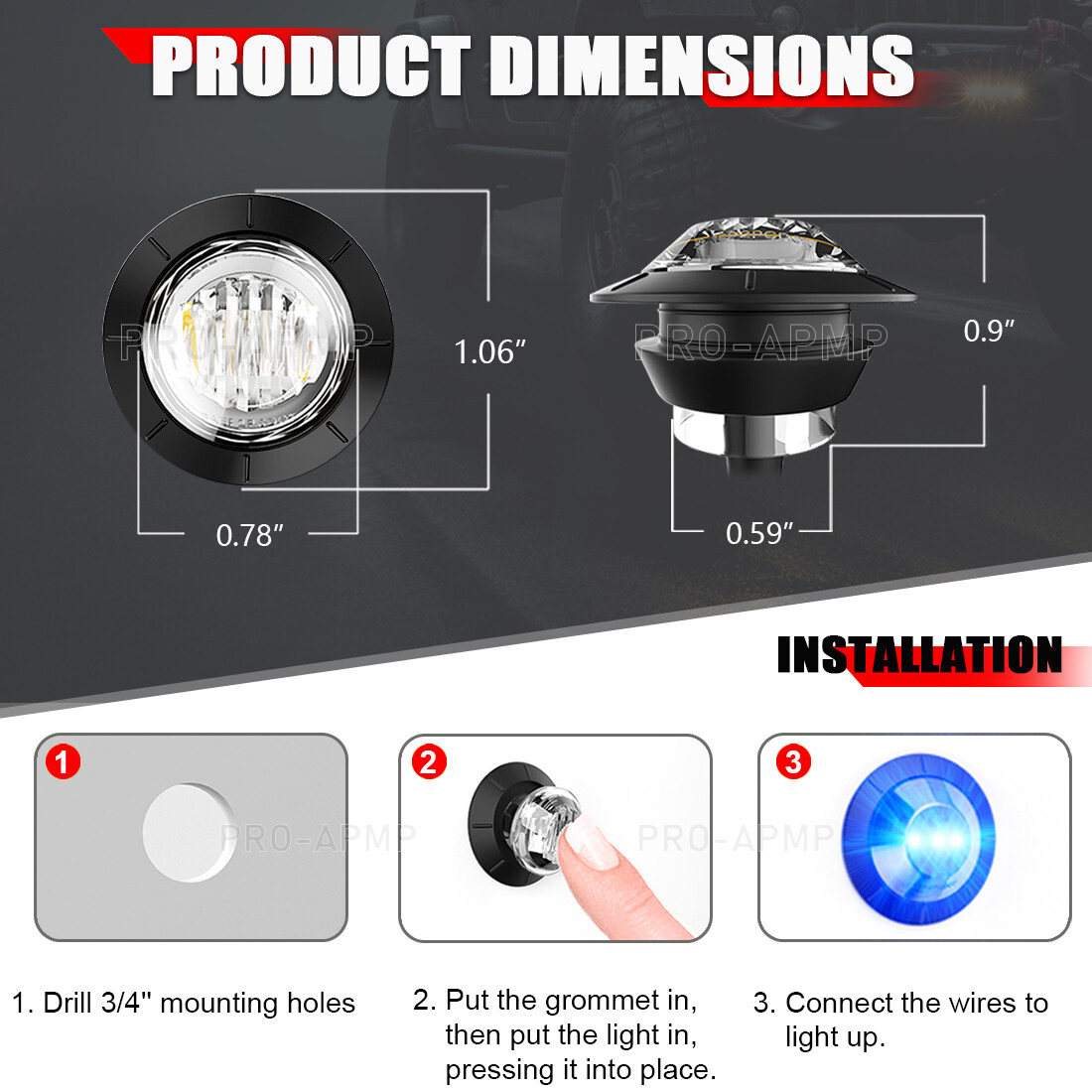 2x Marine Boat LED Deck Courtesy Lights Round 12V White Stern Transom Light