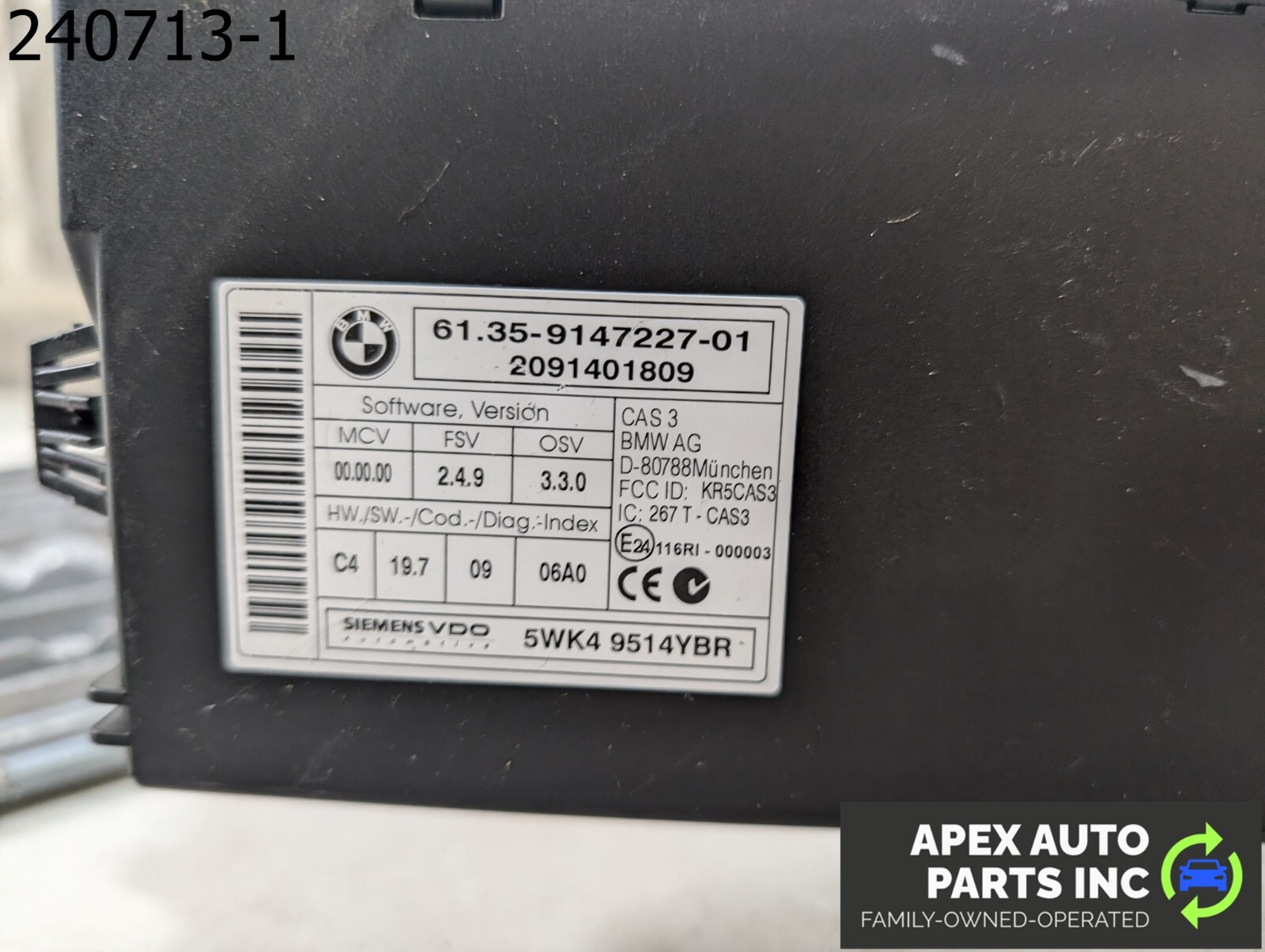 OEM 2009 BMW 328i 3L ECU DME Engine Computer Module CAS Key Set