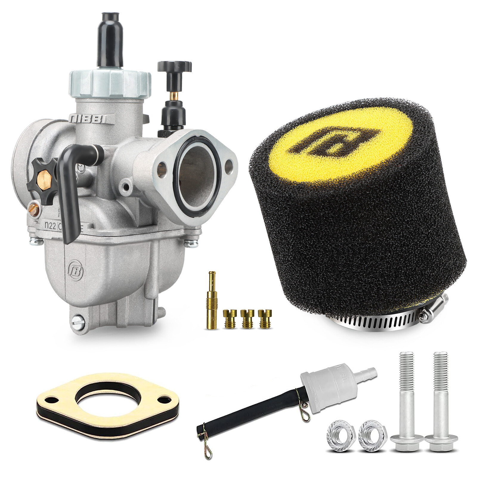 NIBBI PE22mm Flange Carburetor w/ Filter For 110cc 125cc 140cc Dirt Pit Bike SSR