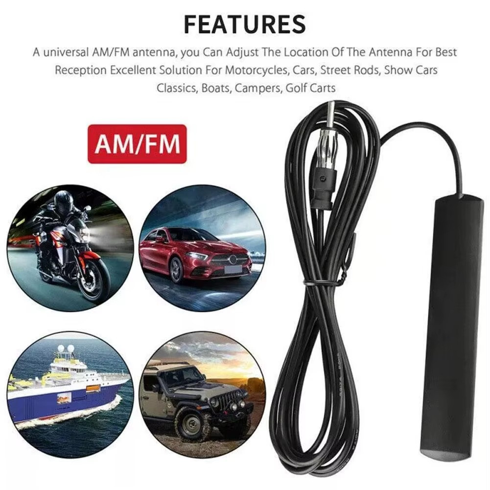 Car Interior Hidden Amplified Antenna Electronic Stereo AM/FM Radio Universal