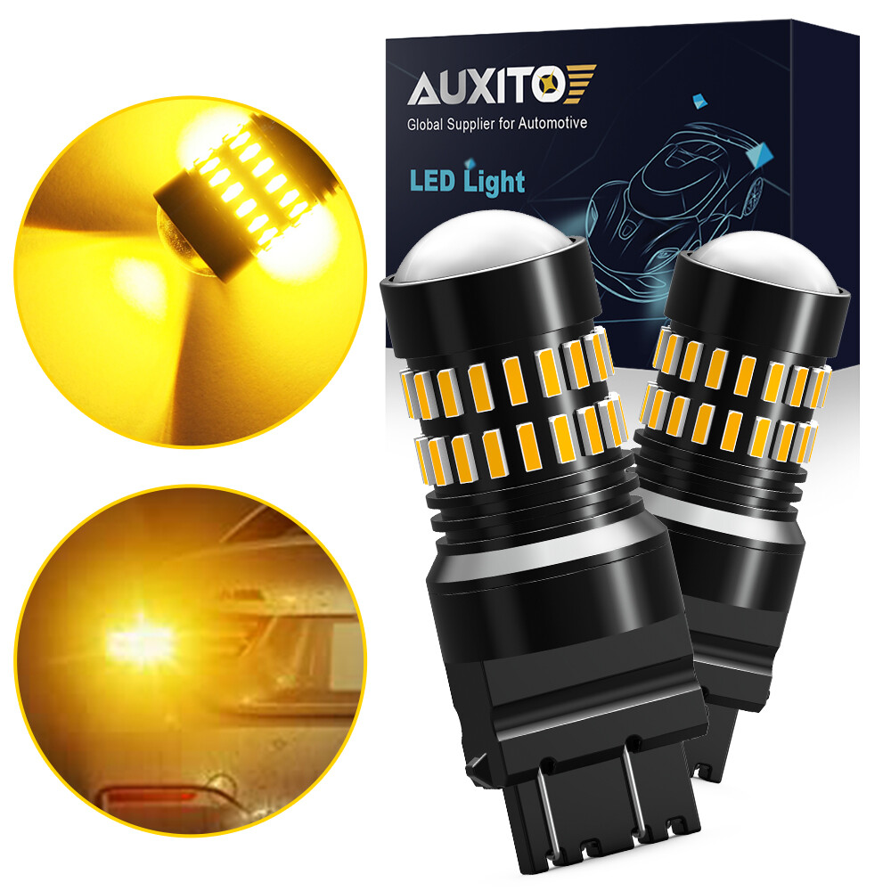 AUXITO NO HYPER FLASH 3157 3156 LED FRONT TURN SIGNAL PARKING LIGHTS BULBS AMBER