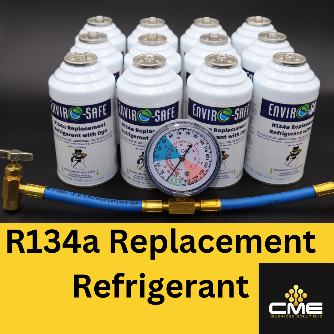 Enviro-Safe Auto A/C R134a Replacement Refrigerant with dye-12 Cans with gauge