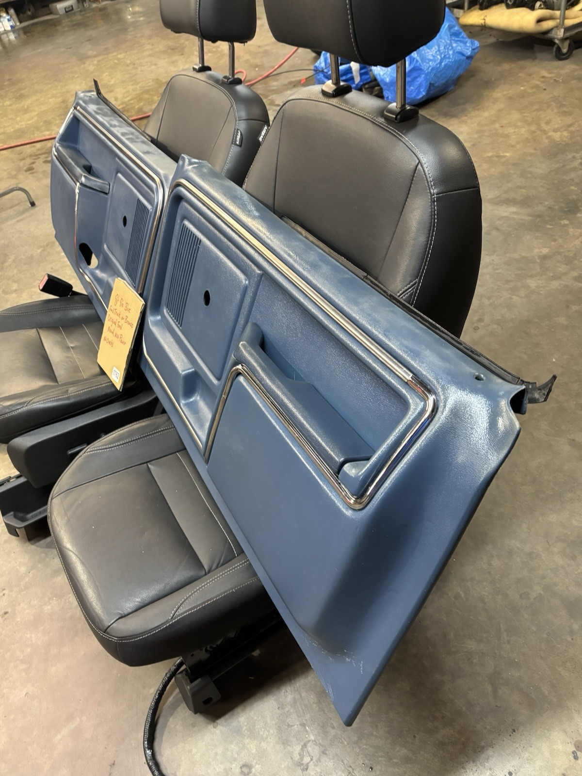 80-86 Ford F150 F250 F350 And Bronco Blue Door Cards Panels Manual LH RH #1762