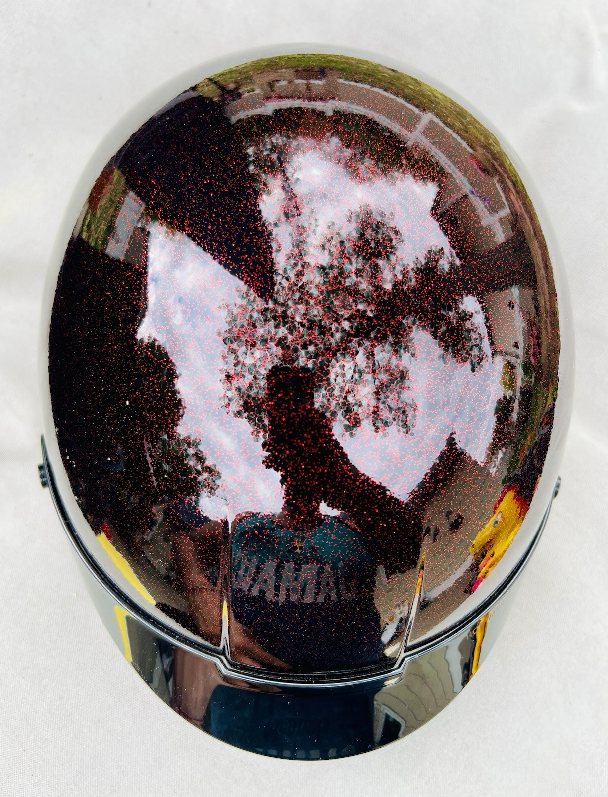 Harley Davidson Women’s Paramount Sun shield Half Helmet/Red Glitter/Sparkle/LG