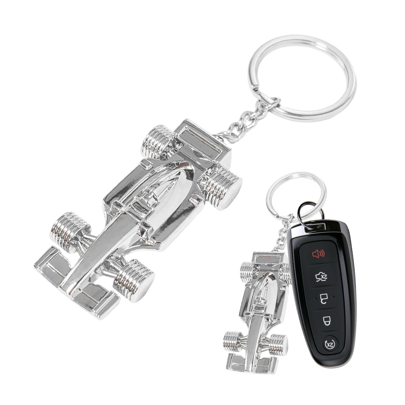 Suvnie F1 Race Car Keychain, Party Favor Auto Keyring 3.58 × 1.06, Hollow