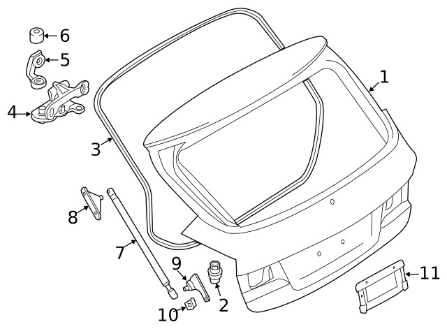 Genuine BMW Lift Cylinder 51-24-2-990-136