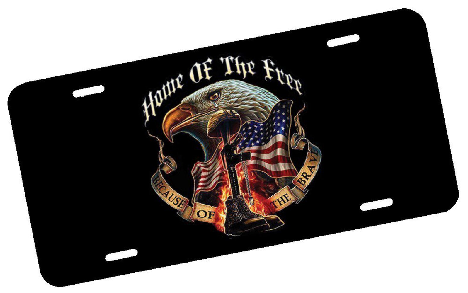 Home of the Free Because of the Brave License Plate