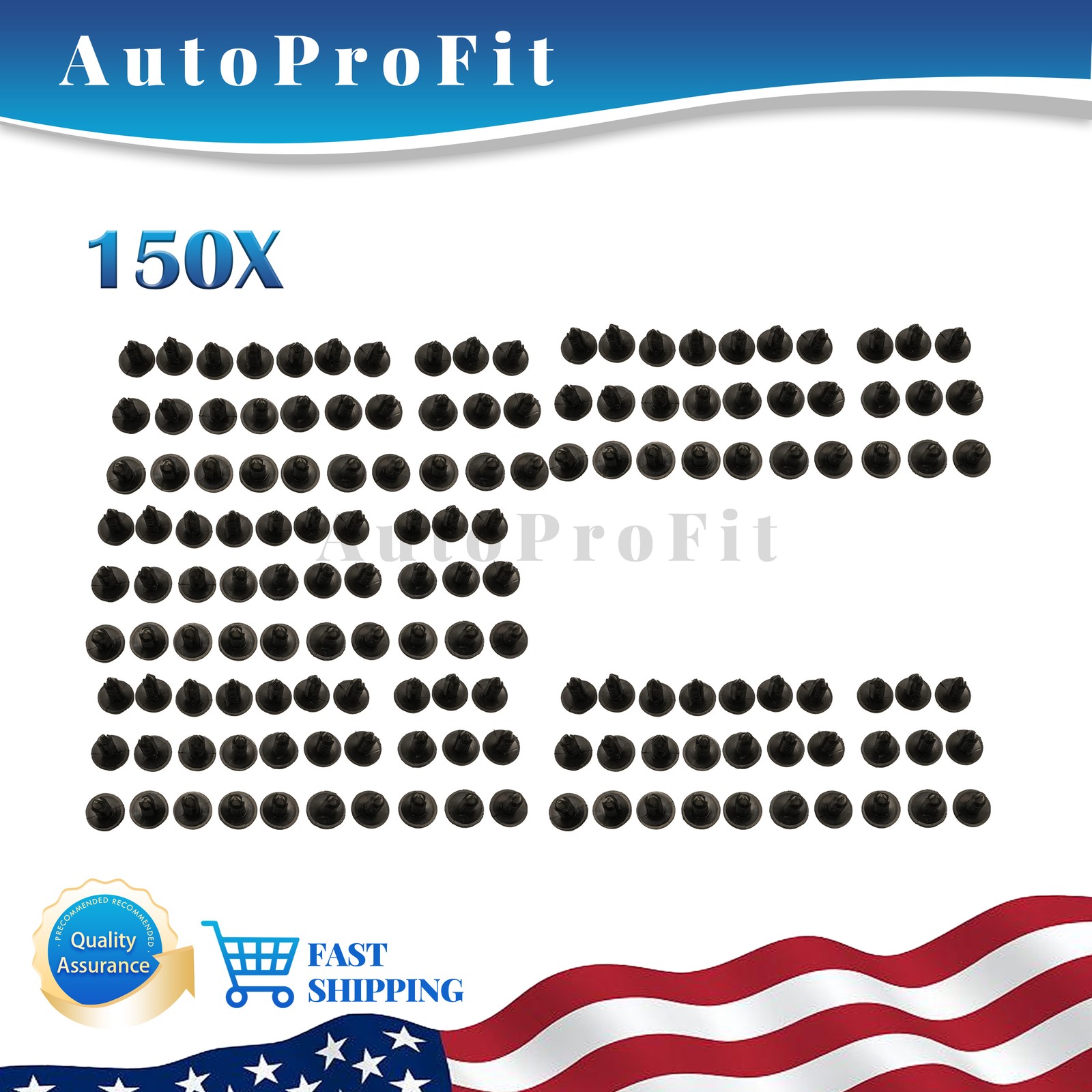 150x Push Pin Auto Car Bumper Fastener Clips Hole Plastic Rivets Retainer Fender