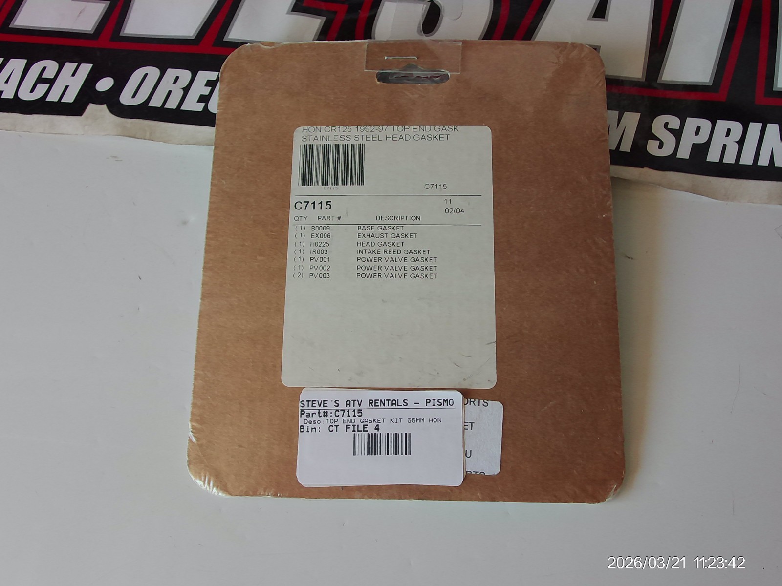 NOS COMETIC C7115 TOP END GASKET KIT 1992-1997 HONDA CR125