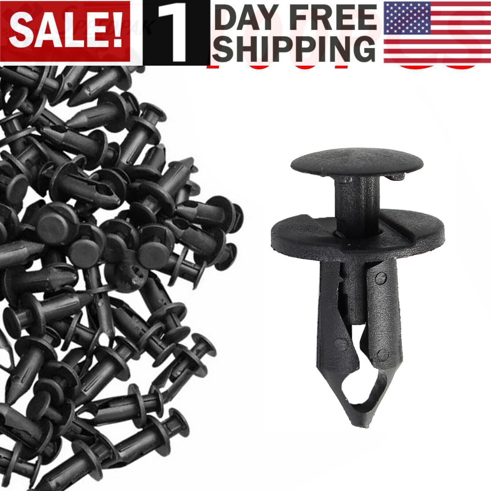 100x 8mm Bumper Clips Auto Car Hole Plastic Rivets Fastener Fender Push Pin NEW