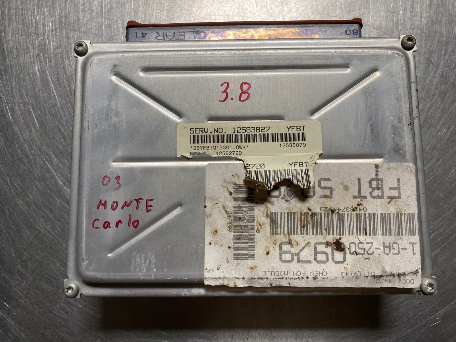 3.8 Chevrolet Monte Carlo 12583827 ((YFBT)) Engine Control Module