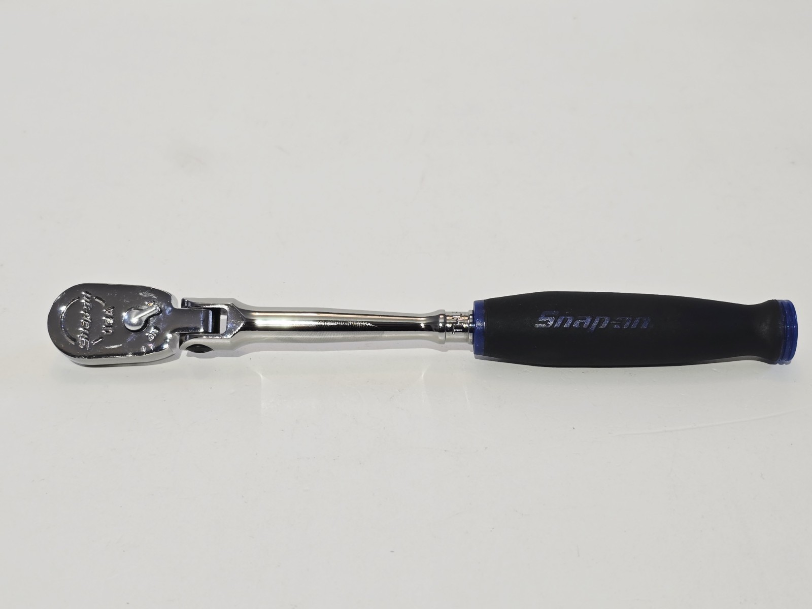 Snap-on Tools USA NEW 1/4″ POWER BLUE Soft Grip Long Flex Head Ratchet THLF72MB