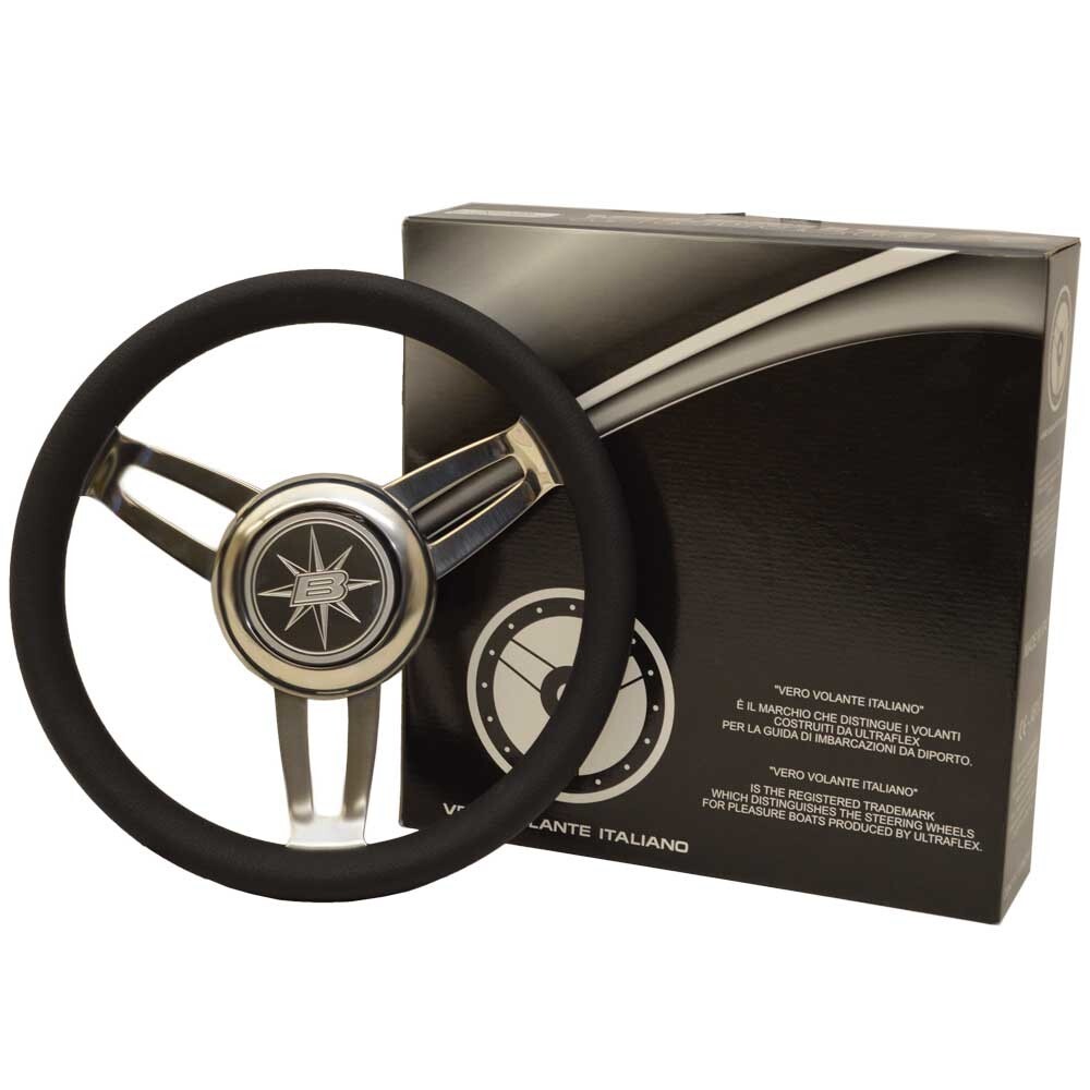 Ultraflex Boat Steering Wheel 69138V | Foscari 13 3/4 Inch Black