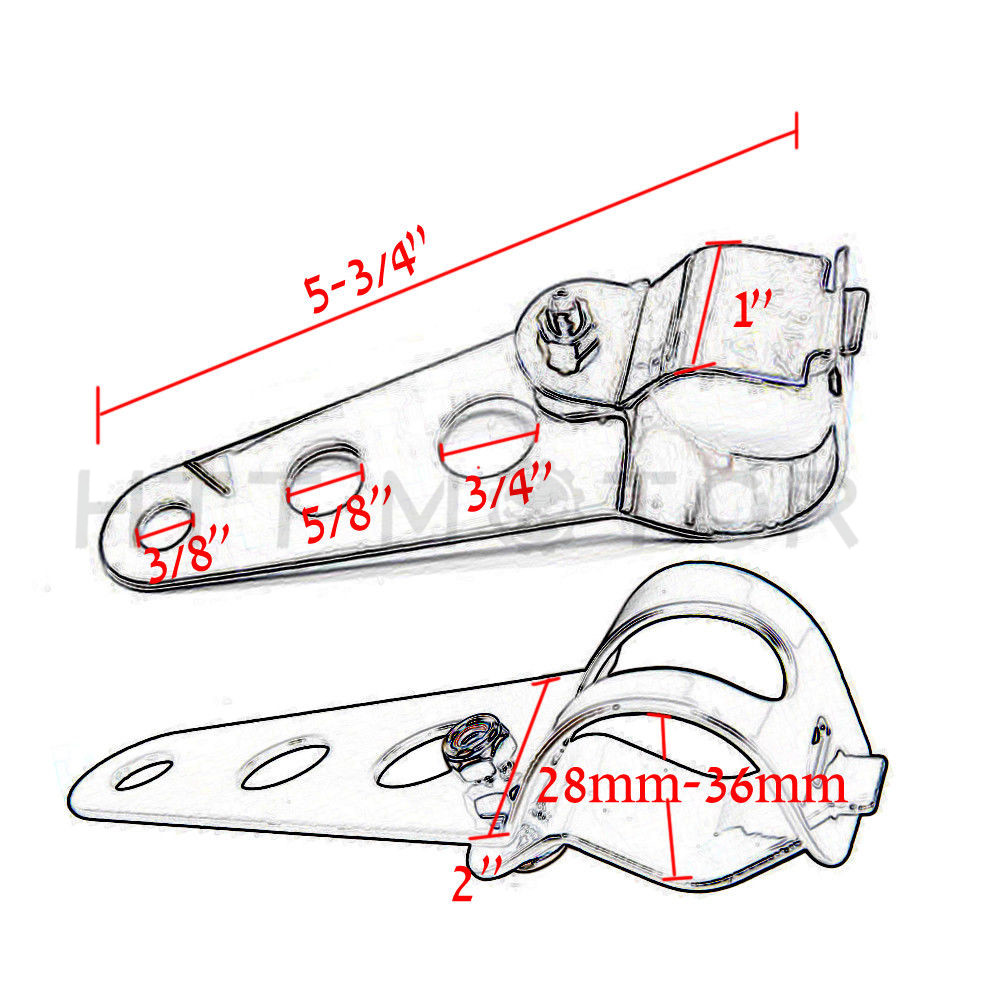 Fork Clamp Headlight Mounting Brackets For Motorcycles With 28mm-38mm Tubes