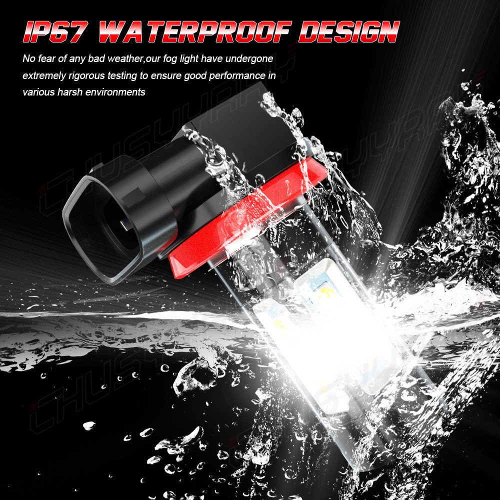 H11 LED Fog Light Bulbs High Power Driving Lamps 10000K Super White Foglight 2x
