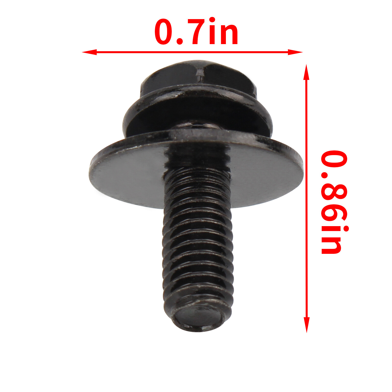 30X Body Bolts Screws Fastener Fender M6-1.0x 16mm Long- 10mm Hex- 17mm Washer