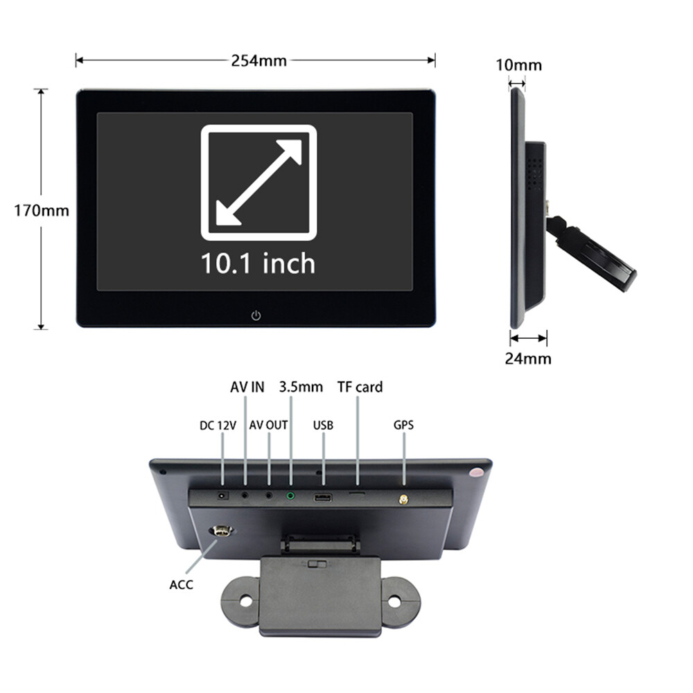 10.1in Car Headrest Rear Seat Monitor Touch Screen Mirror Link Bluetooth WIFI