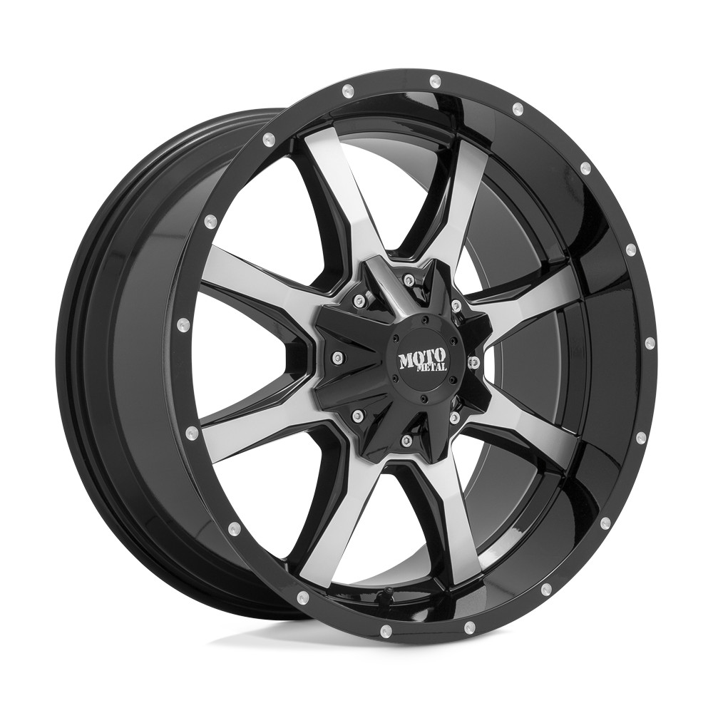 Moto Metal MO970 20×10 6×135/6×139.7 -24mm Gloss Black Machined Face Wheel