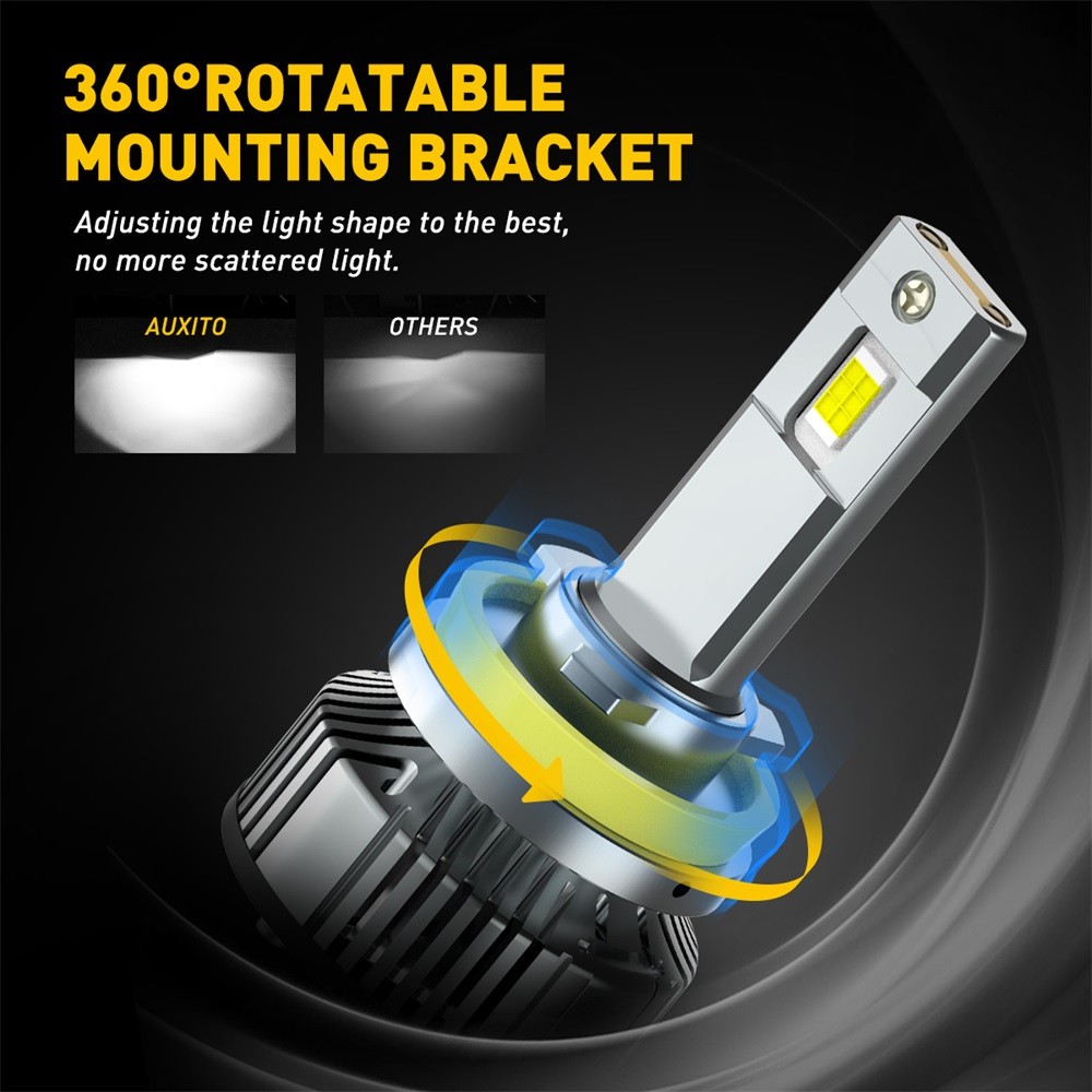 AUXITO H8 H9 H11 LED Headlight Bulbs 24000LM 120W 6500K White Canbus Ready Y19