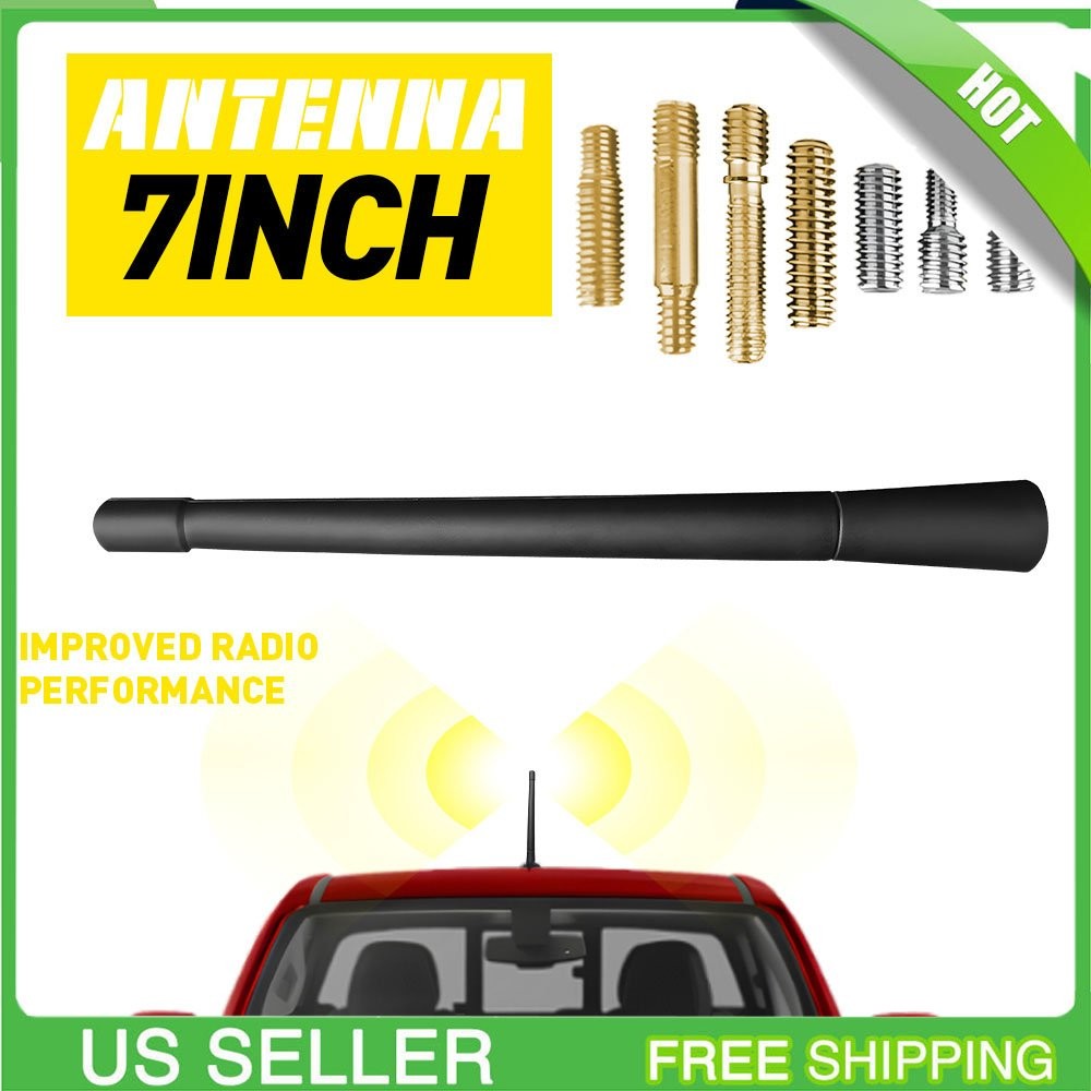 7INCH CAR AM/FM ANTENNA MAST RUBBER COPPER SCREW BLACK FITS FOR 1995-2015 TACOMA