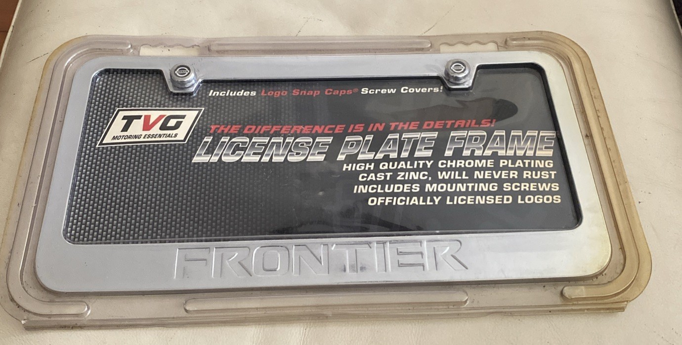 Nissan Frontier Chrome Plating Cast Zinc License Plate Frame Holder W/ Hardware