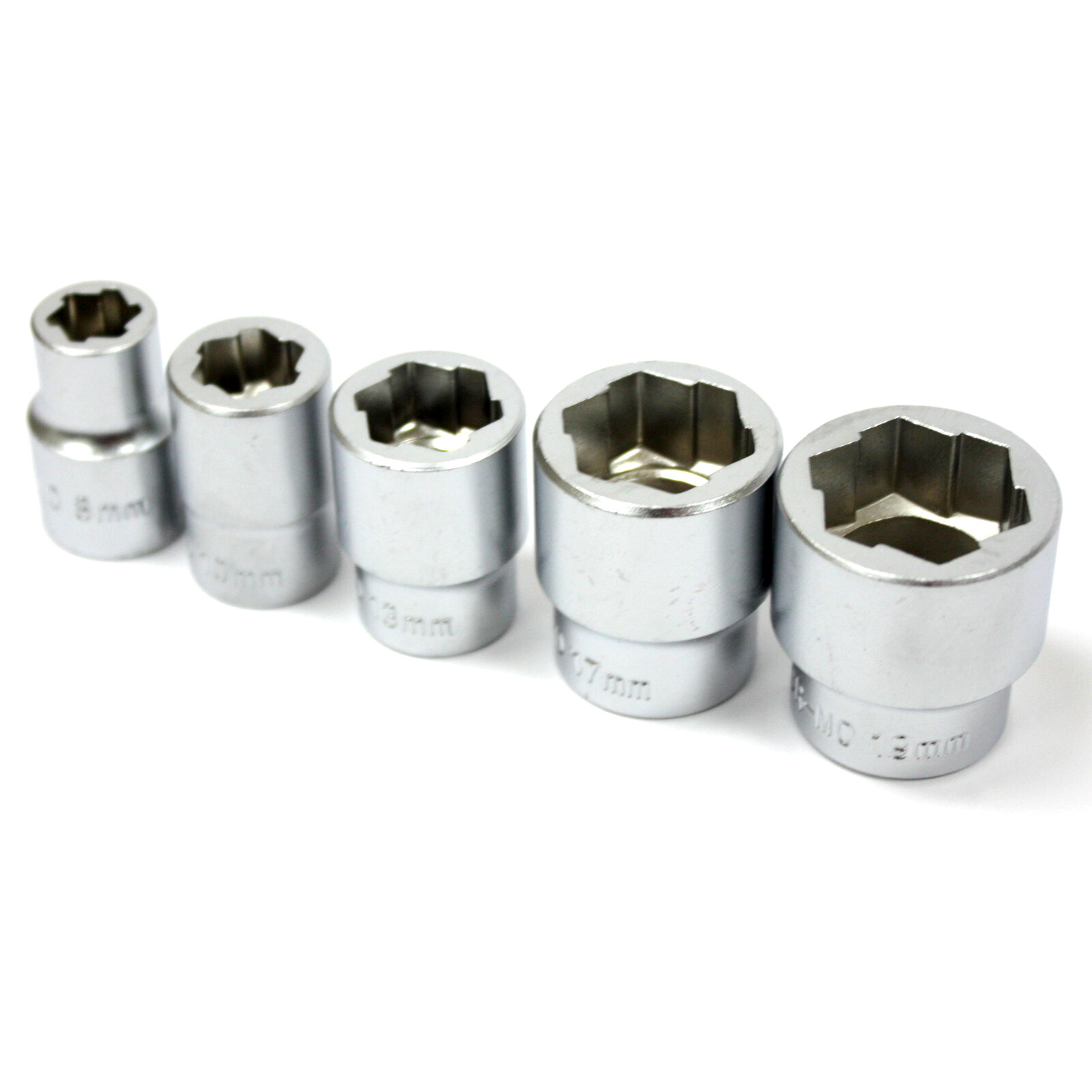 5pcs 3/8″ Dr. Impact Bolt Extractor Stud NutTwist Socket Set 8 10 13 17 19mm