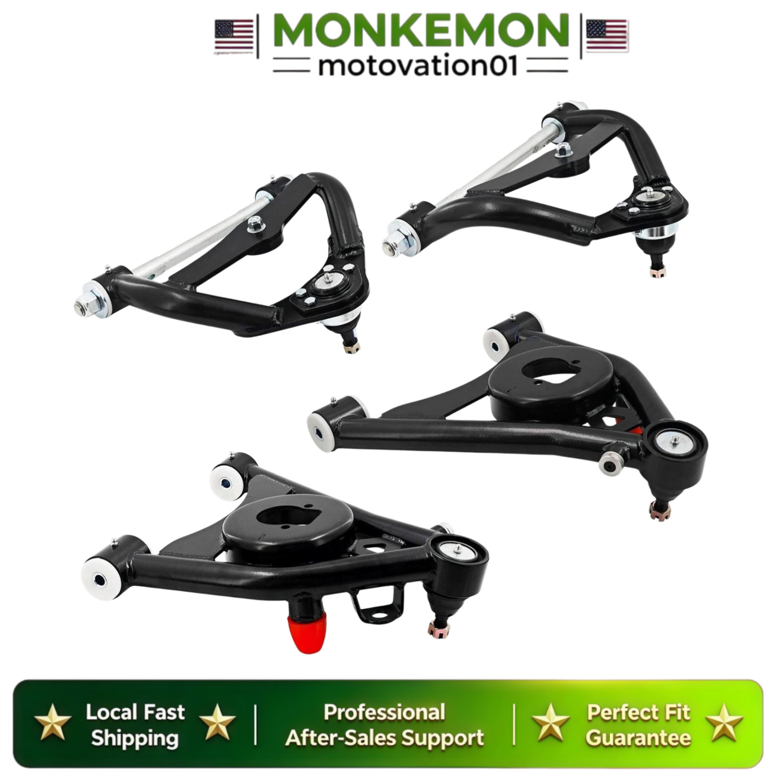 FITS FOR 1978-1988 G-BODY AND S10 TUBULAR CONTROL ARMS, UPPER AND LOWER KIT US