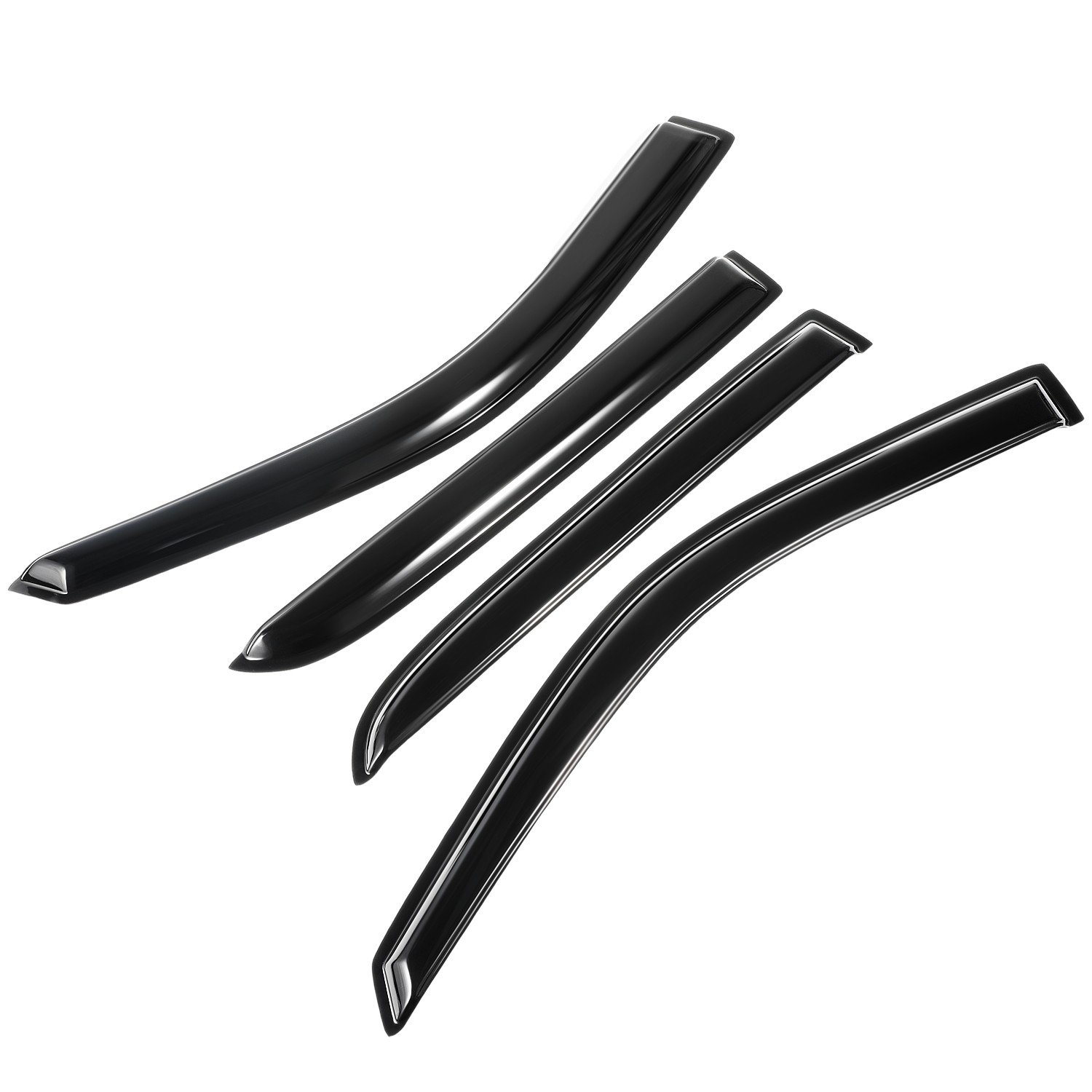 For 2009-2018 Dodge Ram 1500 Crew Cab Window Visor Vent Rain Guards Tape-on